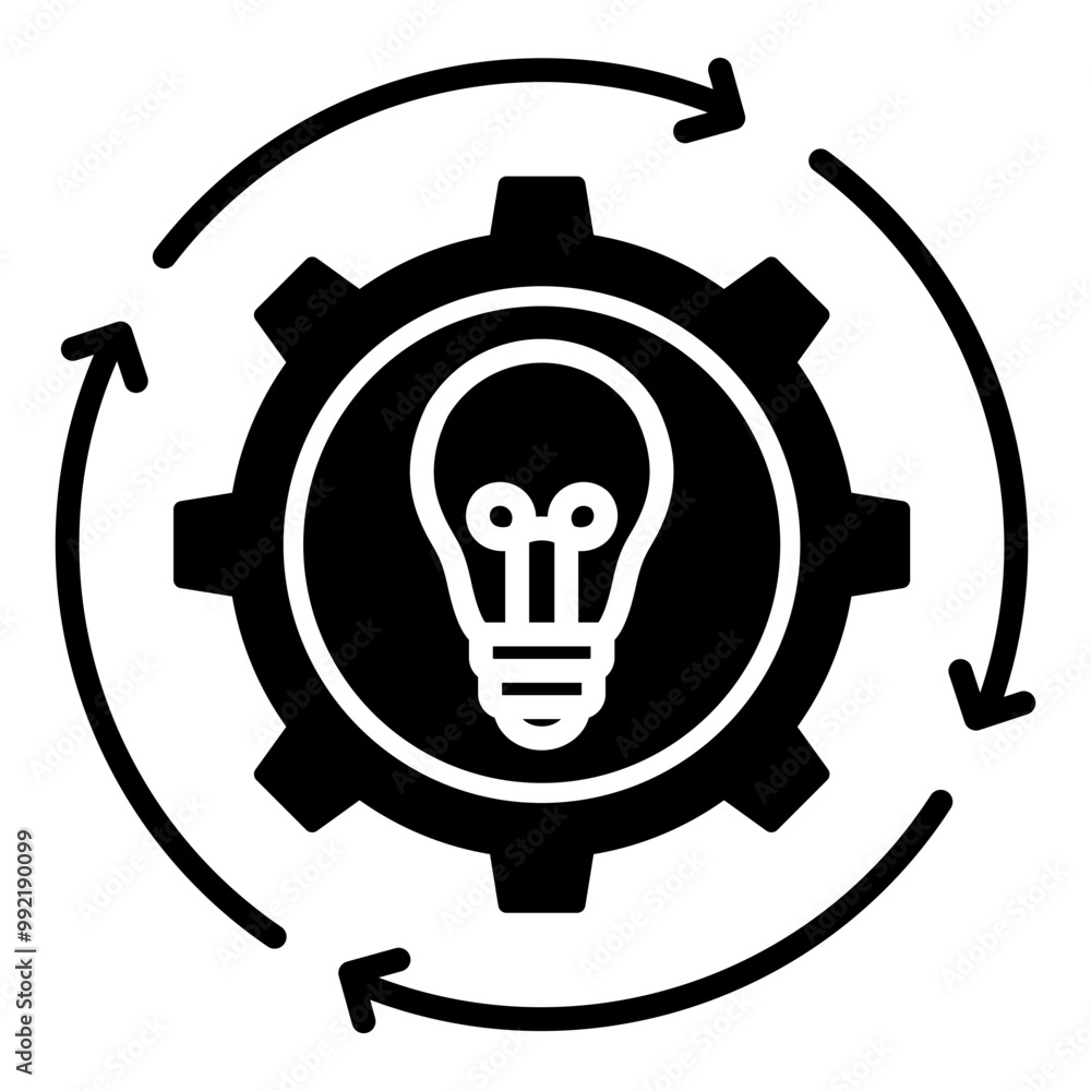 Creative process icon with glyph style Creative process icon with glyph style