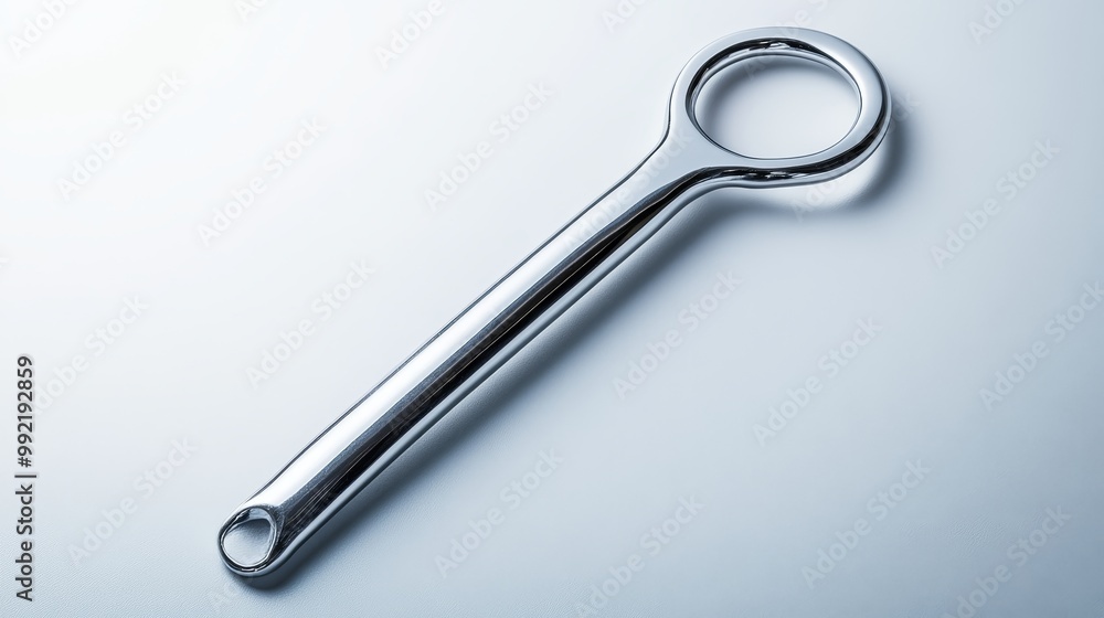 A sleek stainless steel bottle opener, centered on a white background, minimal shadows, leaving ample negative space for text, hyper-realistic, studio lighting A sleek stainless steel bottle opener, centered on a white background, minimal shadows, leaving ample negative space for text, hyper-realistic, studio lighting