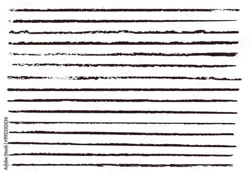 Set of lines with chalk pencils and black brush textures in vector