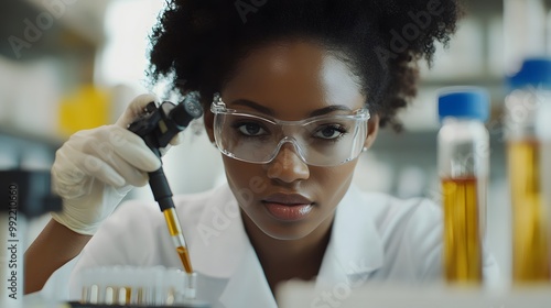 A Black Female Scientist Performing a Laboratory Experiment