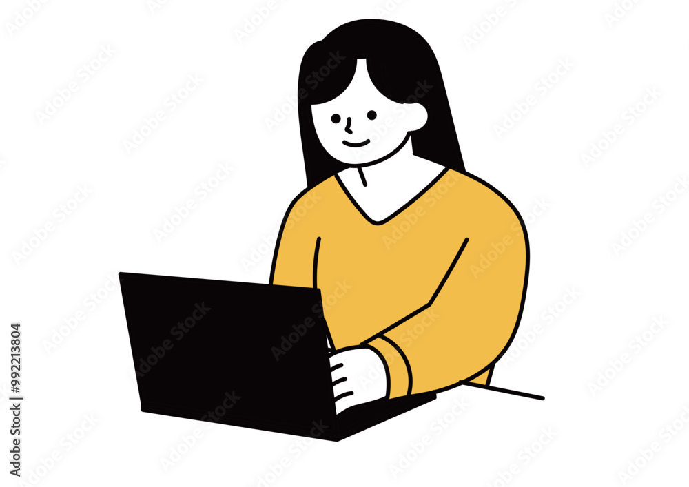 パソコンをしている女性社員