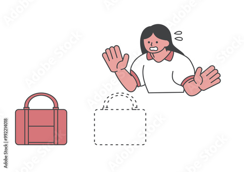 バッグが盗まれてしまった女性　置き引き