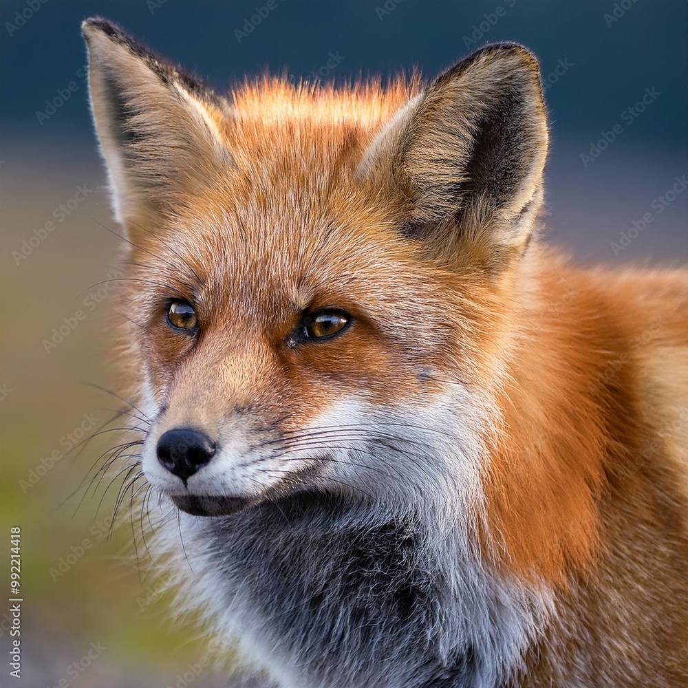 Isolated red fox with depth of field showcasing bushy tail and striking fur color Isolated red fox with depth of field showcasing bushy tail and striking fur color