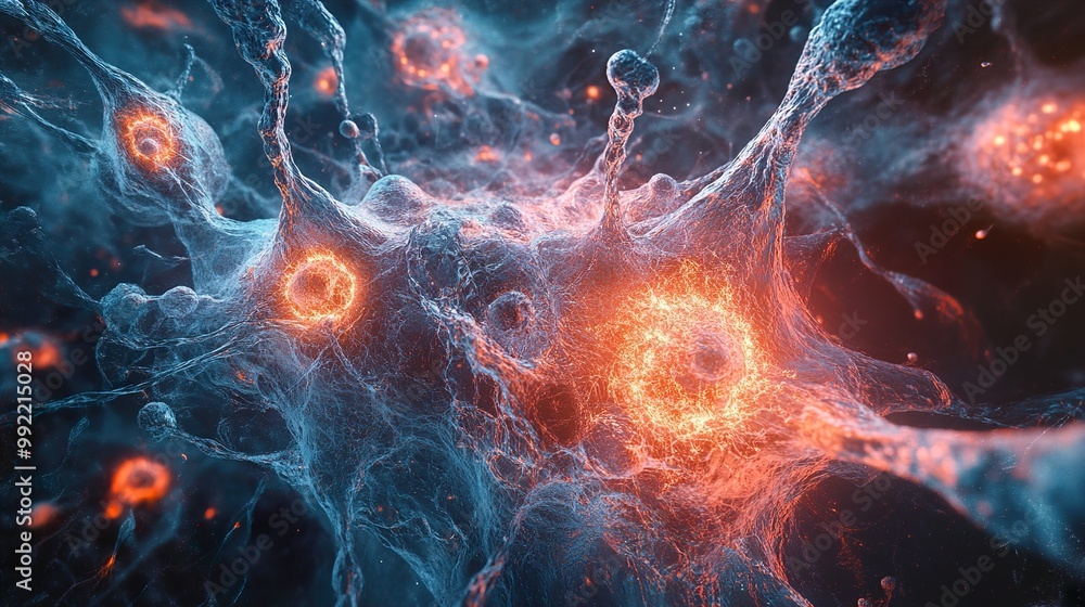 Abstract Cosmic Energy: Glowing Nebula in Space Abstract Cosmic Energy: Glowing Nebula in Space