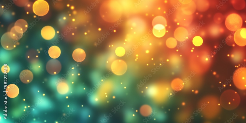 Christmas Abstract blurred background with bokeh lights in green, yellow, and red colors Christmas Abstract blurred background with bokeh lights in green, yellow, and red colors