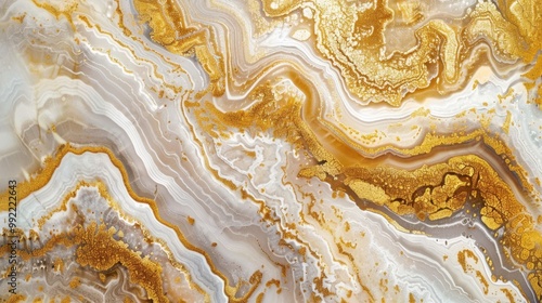 An abstract gold and white marble pattern, offering a luxurious and radiant background option