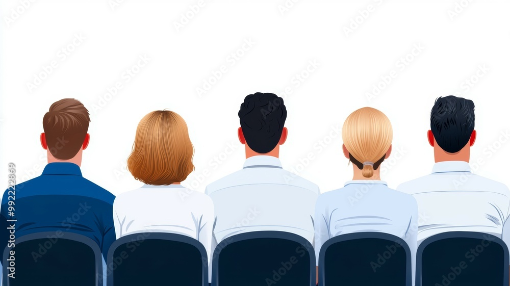 A group of people sitting in chairs, one of whom is wearing a tie A group of people sitting in chairs, one of whom is wearing a tie