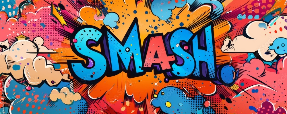 Playful pop art background featuring Playful pop art background featuring