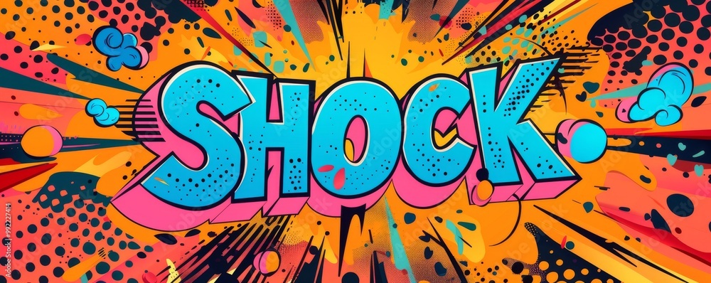 Dynamic pop art background featuring Dynamic pop art background featuring