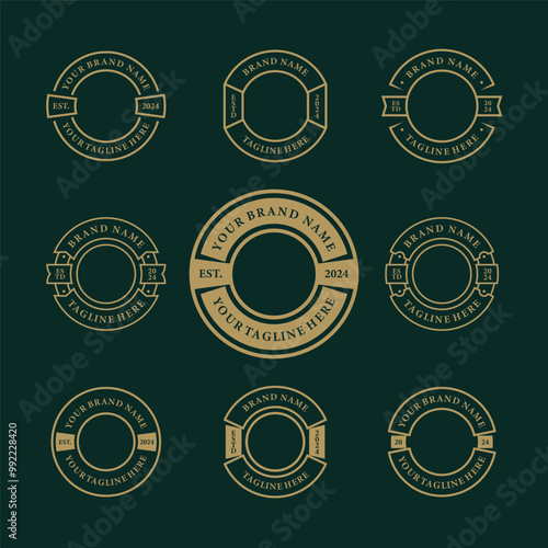 logo badge design template with the text editable for clothing, sport and apparel
