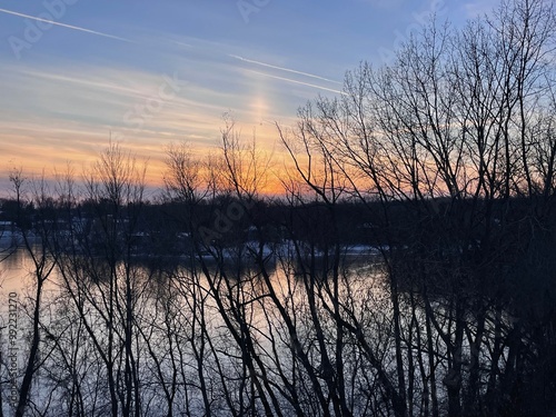 sunset over lake