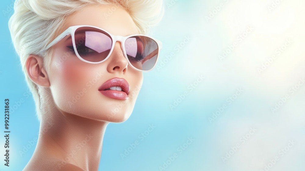 A woman with blonde hair and sunglasses on a sunny day A woman with blonde hair and sunglasses on a sunny day