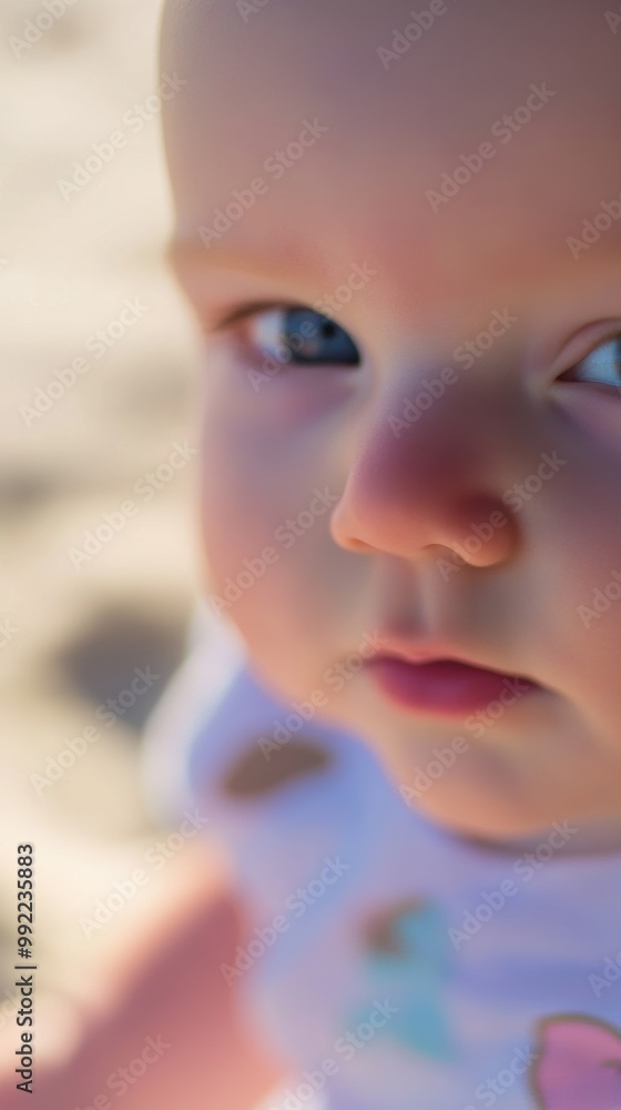 Close-up of a Baby with Bright Blue Eyes Close-up of a Baby with Bright Blue Eyes