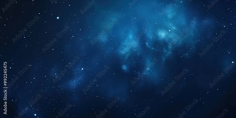Fototapeta premium Blue sky with a lot of stars. The stars are scattered all over the sky. The sky is very dark and the stars are very bright