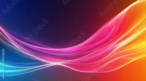 Abstract Digital Art with Vibrant Gradient Waves