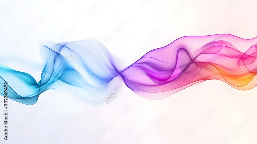 Abstract Colorful Waves on White Background Abstract Colorful Waves on White Background