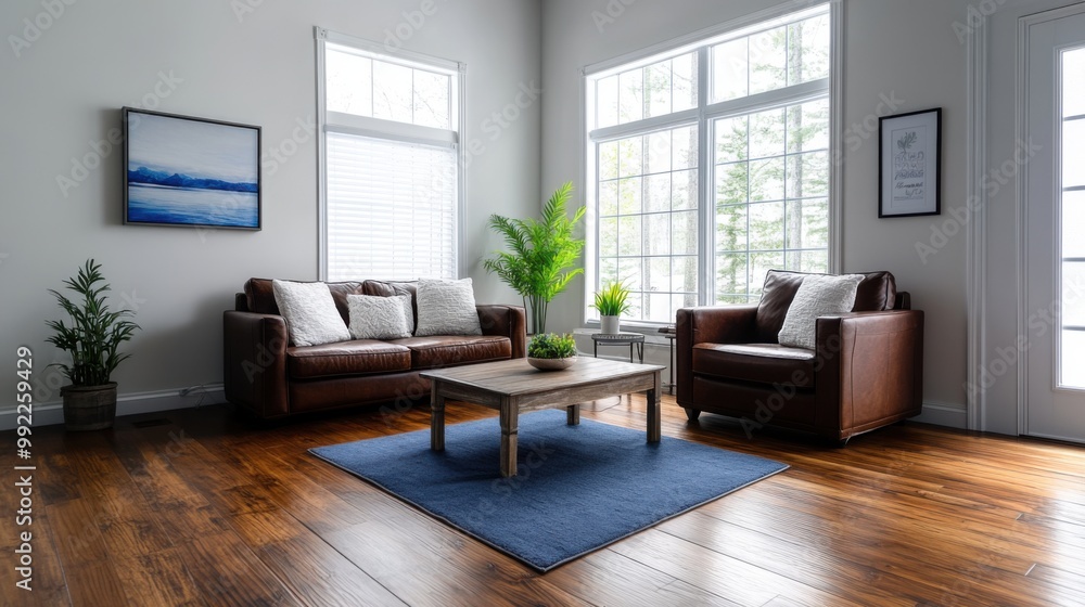 Modern Living Room with Stylish Furniture and Natural Light Modern Living Room with Stylish Furniture and Natural Light