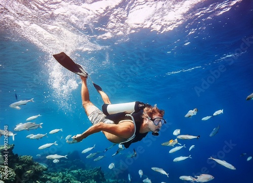 Person snorkeling in the ocean