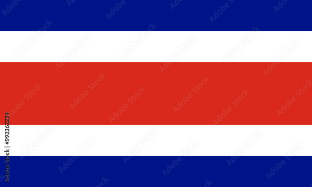 The official national flag of Costa Rica. Flag of the Republic of Costa Rica. Correct proportions and colors. Vector illustration The official national flag of Costa Rica. Flag of the Republic of Costa Rica. Correct proportions and colors. Vector illustration