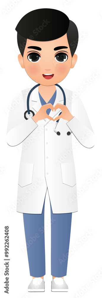 full body length men doctor wears white coat and stethoscope at Hospital clinic workers full body length men doctor wears white coat and stethoscope at Hospital clinic workers