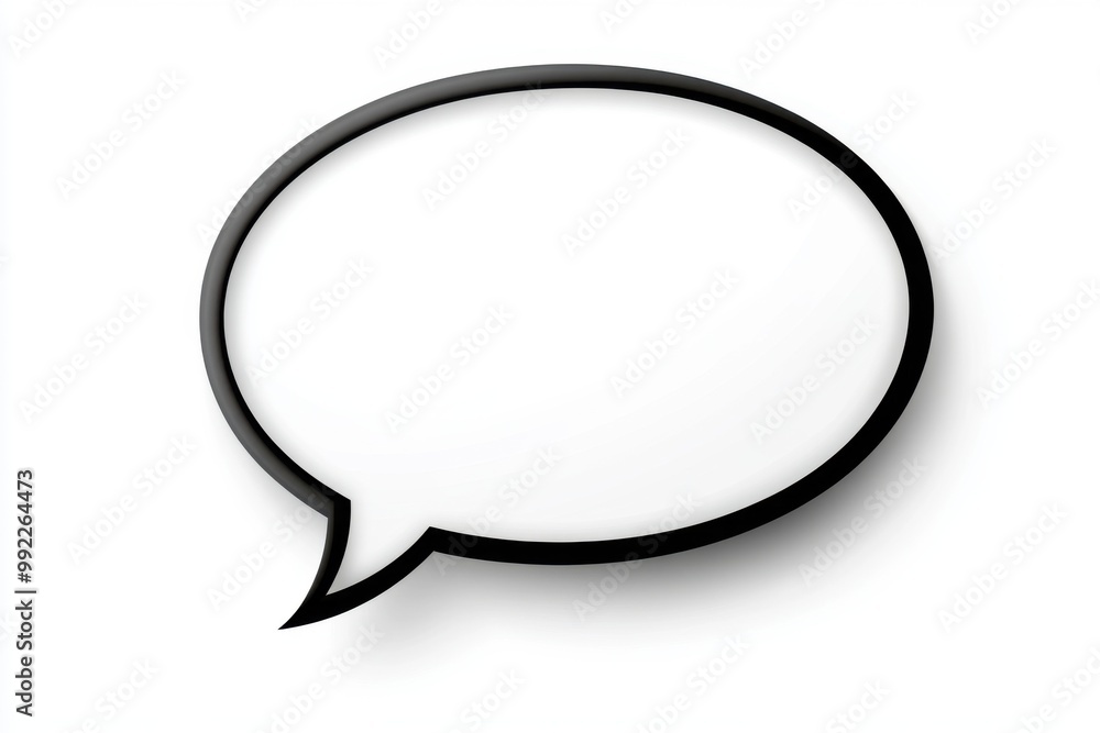 Blank speech bubble with black outline on white background. Blank speech bubble with black outline on white background.