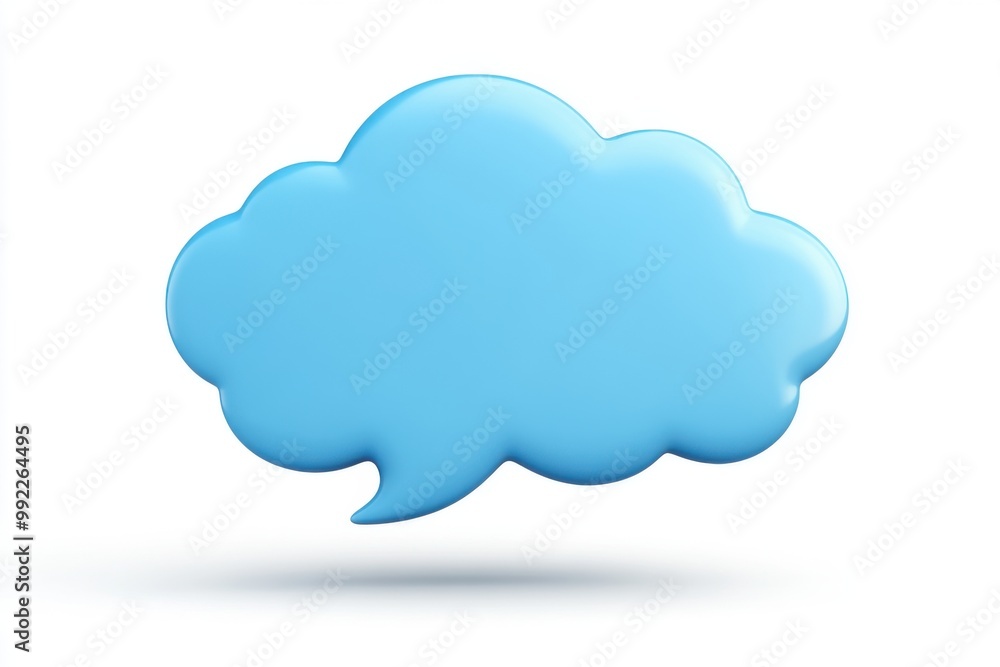 Blue speech bubble with a glossy finish, white isolated background. Blue speech bubble with a glossy finish, white isolated background.
