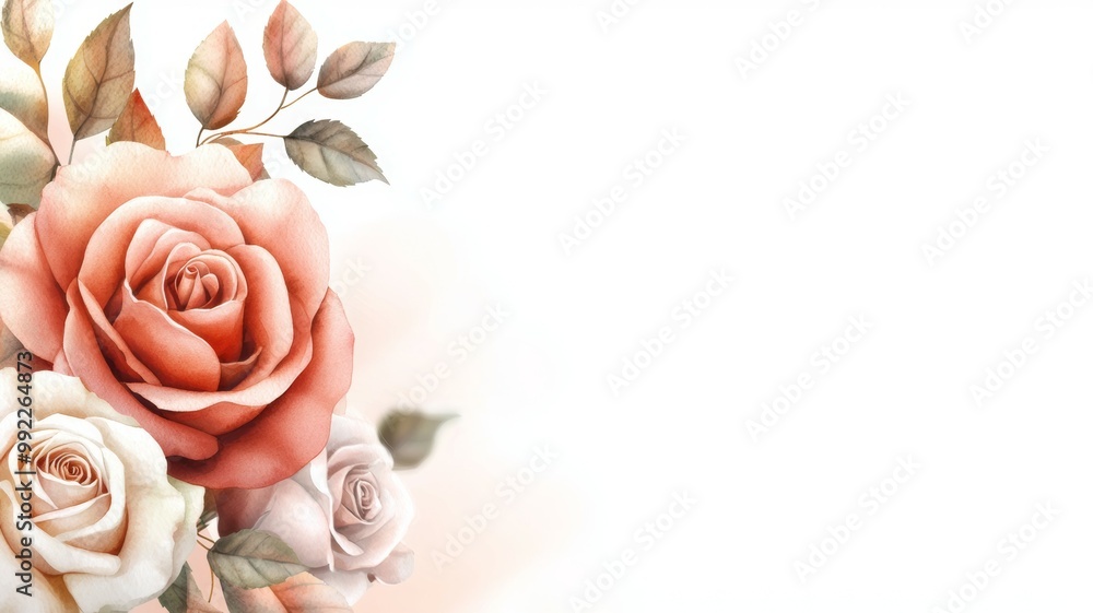 A white background with a pink and white rose bouquet A white background with a pink and white rose bouquet