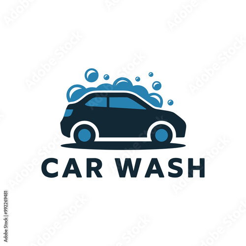car wash vector flat illustration. Clean Logo vector illustration