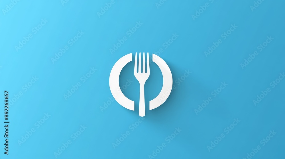 a Fork Silhouette Inside a white circle a Fork Silhouette Inside a white circle