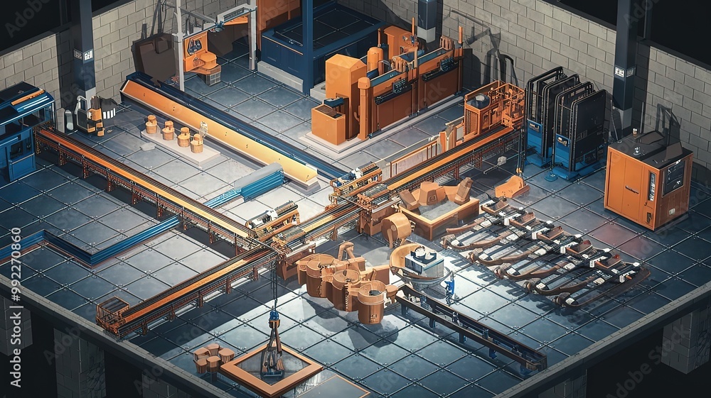 Obraz premium Factory Territory Isometric. made with generative Ai 