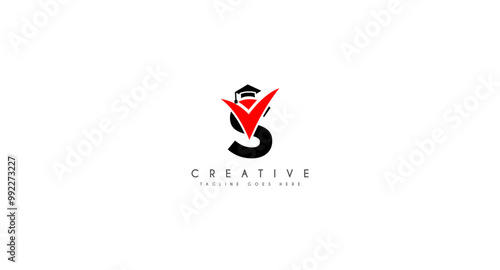 Initial Letter S With people celebration, study, Education, school logo design vector illustration.