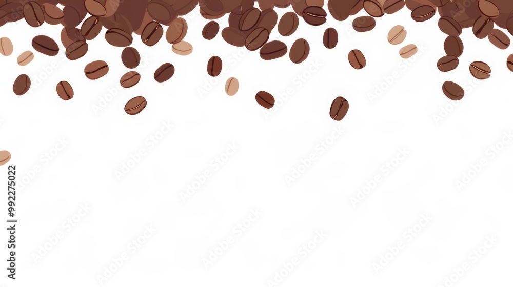 Obraz premium Horizontal Seamless Background Featuring Coffee Beans