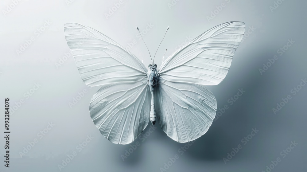 Delicate White Butterfly. Nature-inspired Design Concept Delicate White Butterfly. Nature-inspired Design Concept