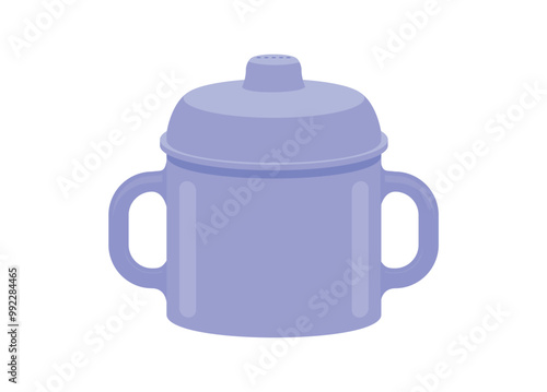 Baby sippy cup. Simple flat illustration.