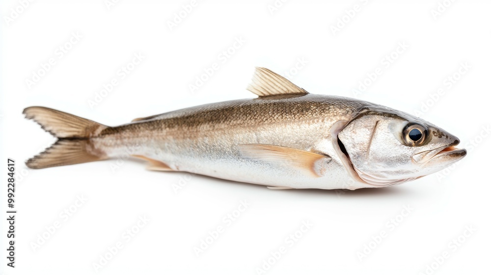 A fish is shown on a white background A fish is shown on a white background
