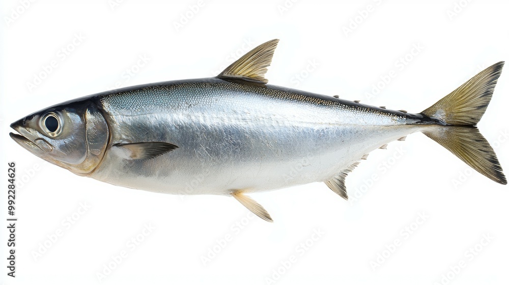 A large fish with a black head and silver body A large fish with a black head and silver body