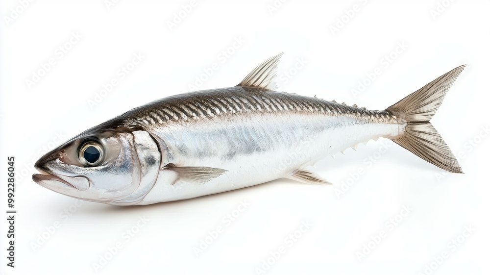 A fish is shown on a white background A fish is shown on a white background