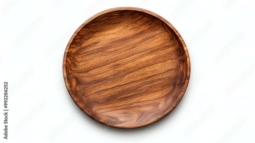 A wooden plate with a round shape A wooden plate with a round shape