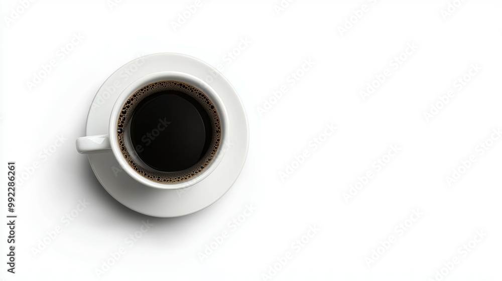 A white coffee cup with a black liquid in it A white coffee cup with a black liquid in it