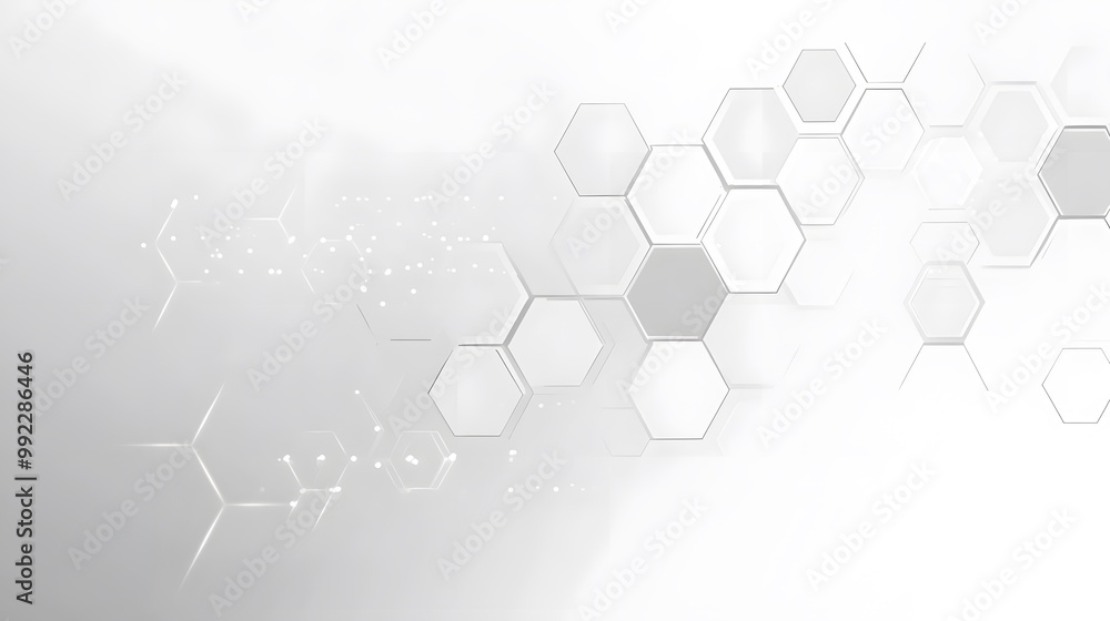Obraz premium Vector banner design, white background with hexagon pattern.