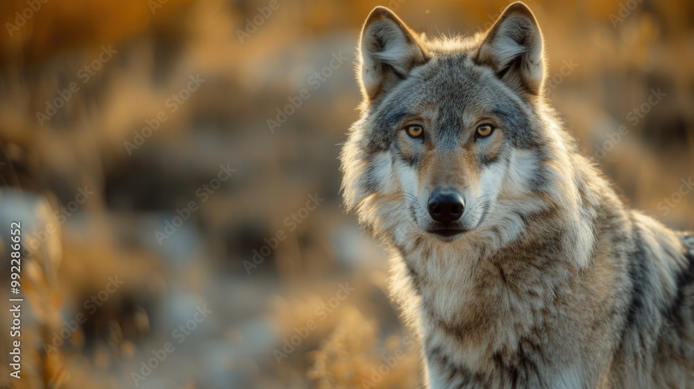 Majestic Wolf in High Detail. Plain Background Wildlife Concept Majestic Wolf in High Detail. Plain Background Wildlife Concept