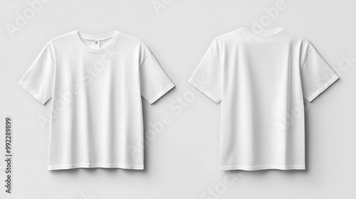 Plain white t-shirt displayed from front and back.