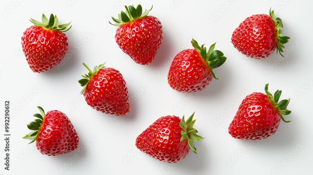 A close up of a bunch of red strawberries A close up of a bunch of red strawberries