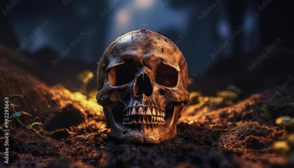 Mysterious Skull Among Enchanted Forest Flora Mysterious Skull Among Enchanted Forest Flora