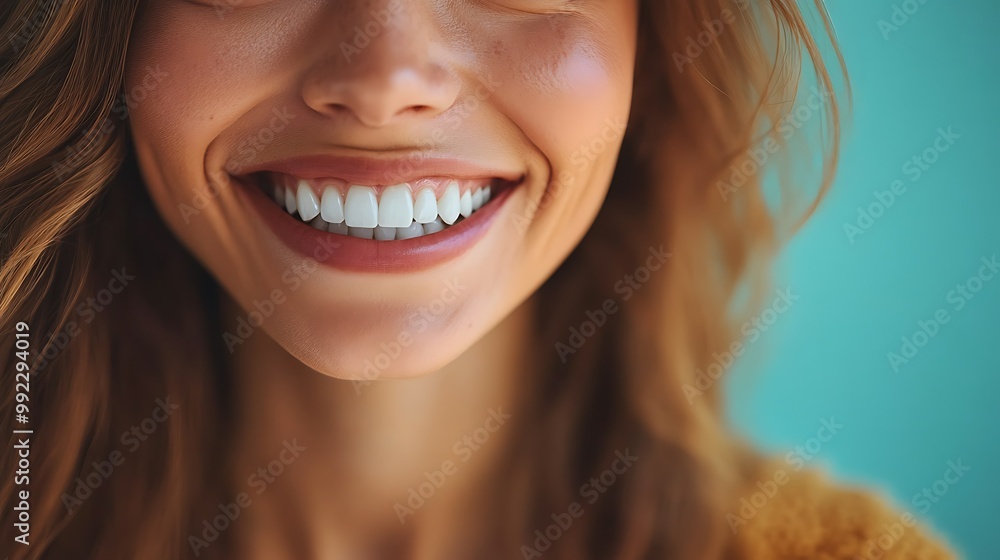 Smiling woman with long hair against a colorful background. Smiling woman with long hair against a colorful background.