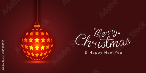 Lantern ball full of stars with Christmas and New Year greetings