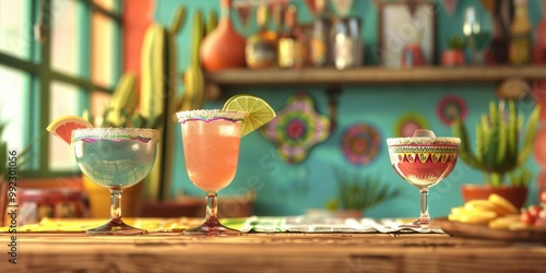 Vibrant Fiesta. Mexican themed drinks concept photo