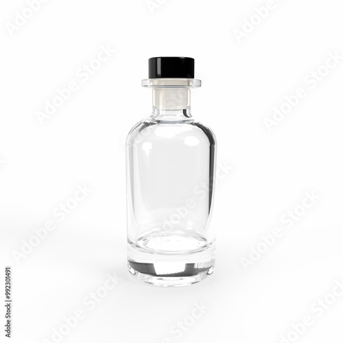 bottle of perfume isolated. 3D Rendering