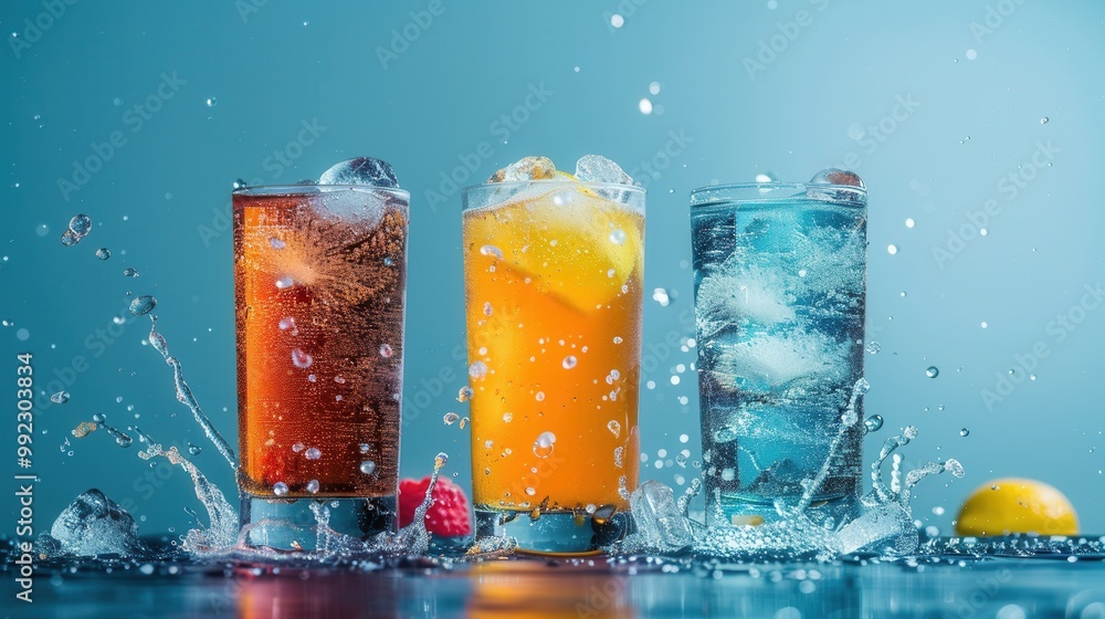 Refreshing Summer Beverages. Cold drinks concept Refreshing Summer Beverages. Cold drinks concept