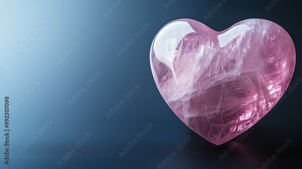 A heart made of pink stone is on a dark background A heart made of pink stone is on a dark background